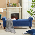Navy Blue Multifunctional Storage Rectangular Sofa Stool